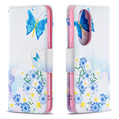 Coque Portefeuille Motif Fantaisie Livre Cuir Etui Clapet B01F pour Huawei P50 Bleu