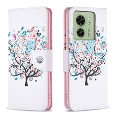 Coque Portefeuille Motif Fantaisie Livre Cuir Etui Clapet B01F pour Motorola Moto Edge (2023) 5G Blanc