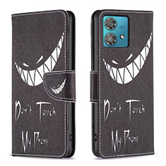 Coque Portefeuille Motif Fantaisie Livre Cuir Etui Clapet B01F pour Motorola Moto Edge 40 Neo 5G Noir