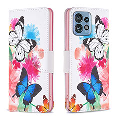 Coque Portefeuille Motif Fantaisie Livre Cuir Etui Clapet B01F pour Motorola Moto Edge 40 Pro 5G Colorful