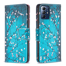 Coque Portefeuille Motif Fantaisie Livre Cuir Etui Clapet B01F pour Motorola Moto G Play (2023) Cyan