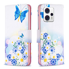 Coque Portefeuille Motif Fantaisie Livre Cuir Etui Clapet B01F pour Motorola Moto G13 Bleu