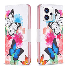 Coque Portefeuille Motif Fantaisie Livre Cuir Etui Clapet B01F pour Motorola Moto G13 Colorful