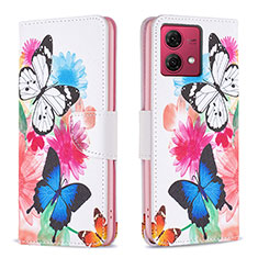 Coque Portefeuille Motif Fantaisie Livre Cuir Etui Clapet B01F pour Motorola Moto G84 5G Colorful