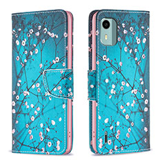 Coque Portefeuille Motif Fantaisie Livre Cuir Etui Clapet B01F pour Nokia C12 Plus Cyan