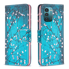 Coque Portefeuille Motif Fantaisie Livre Cuir Etui Clapet B01F pour Nokia G11 Cyan