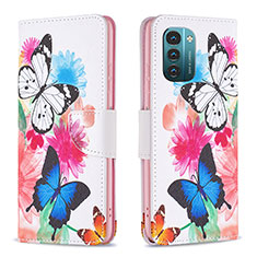 Coque Portefeuille Motif Fantaisie Livre Cuir Etui Clapet B01F pour Nokia G21 Colorful