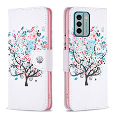 Coque Portefeuille Motif Fantaisie Livre Cuir Etui Clapet B01F pour Nokia G22 Blanc