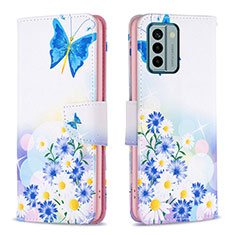 Coque Portefeuille Motif Fantaisie Livre Cuir Etui Clapet B01F pour Nokia G22 Bleu