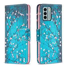 Coque Portefeuille Motif Fantaisie Livre Cuir Etui Clapet B01F pour Nokia G22 Cyan