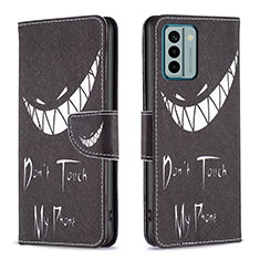 Coque Portefeuille Motif Fantaisie Livre Cuir Etui Clapet B01F pour Nokia G22 Noir