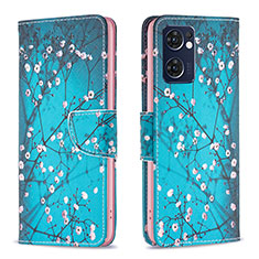 Coque Portefeuille Motif Fantaisie Livre Cuir Etui Clapet B01F pour OnePlus Nord CE 2 5G Cyan