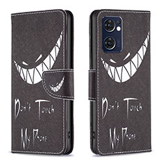 Coque Portefeuille Motif Fantaisie Livre Cuir Etui Clapet B01F pour OnePlus Nord CE 2 5G Noir