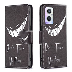 Coque Portefeuille Motif Fantaisie Livre Cuir Etui Clapet B01F pour OnePlus Nord N20 5G Noir