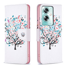 Coque Portefeuille Motif Fantaisie Livre Cuir Etui Clapet B01F pour Oppo A2 5G Blanc