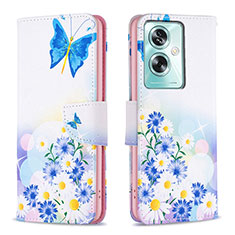 Coque Portefeuille Motif Fantaisie Livre Cuir Etui Clapet B01F pour Oppo A2 5G Bleu