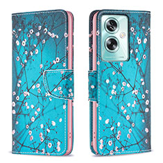 Coque Portefeuille Motif Fantaisie Livre Cuir Etui Clapet B01F pour Oppo A2 5G Cyan