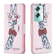 Coque Portefeuille Motif Fantaisie Livre Cuir Etui Clapet B01F pour Oppo A2 5G Rose