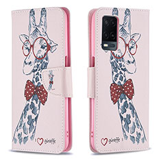 Coque Portefeuille Motif Fantaisie Livre Cuir Etui Clapet B01F pour Oppo A54 4G Rose