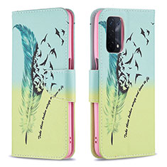 Coque Portefeuille Motif Fantaisie Livre Cuir Etui Clapet B01F pour Oppo A54 5G Pastel Vert