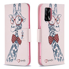 Coque Portefeuille Motif Fantaisie Livre Cuir Etui Clapet B01F pour Oppo A74 4G Rose