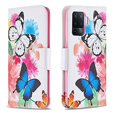 Coque Portefeuille Motif Fantaisie Livre Cuir Etui Clapet B01F pour Oppo A94 4G Colorful