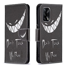 Coque Portefeuille Motif Fantaisie Livre Cuir Etui Clapet B01F pour Oppo A95 4G Noir