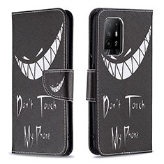 Coque Portefeuille Motif Fantaisie Livre Cuir Etui Clapet B01F pour Oppo A95 5G Noir