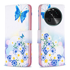 Coque Portefeuille Motif Fantaisie Livre Cuir Etui Clapet B01F pour Oppo Find X6 5G Bleu