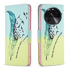 Coque Portefeuille Motif Fantaisie Livre Cuir Etui Clapet B01F pour Oppo Find X6 5G Pastel Vert