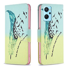 Coque Portefeuille Motif Fantaisie Livre Cuir Etui Clapet B01F pour Oppo K10 4G Pastel Vert