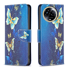 Coque Portefeuille Motif Fantaisie Livre Cuir Etui Clapet B01F pour Realme 11 5G Bleu