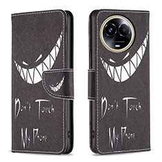 Coque Portefeuille Motif Fantaisie Livre Cuir Etui Clapet B01F pour Realme 11 5G Noir