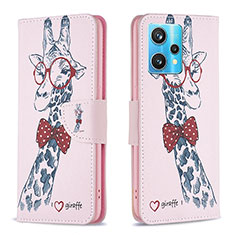 Coque Portefeuille Motif Fantaisie Livre Cuir Etui Clapet B01F pour Realme 9 4G Rose