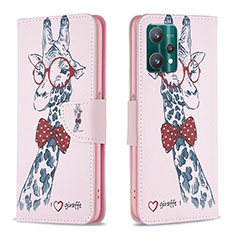 Coque Portefeuille Motif Fantaisie Livre Cuir Etui Clapet B01F pour Realme 9 5G Rose