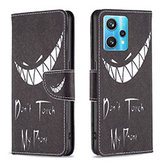 Coque Portefeuille Motif Fantaisie Livre Cuir Etui Clapet B01F pour Realme 9 Pro+ Plus 5G Noir