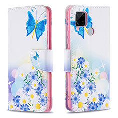 Coque Portefeuille Motif Fantaisie Livre Cuir Etui Clapet B01F pour Realme C12 Bleu