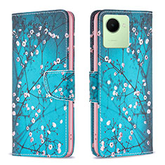 Coque Portefeuille Motif Fantaisie Livre Cuir Etui Clapet B01F pour Realme C30 Cyan