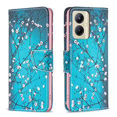 Coque Portefeuille Motif Fantaisie Livre Cuir Etui Clapet B01F pour Realme C33 (2023) Cyan