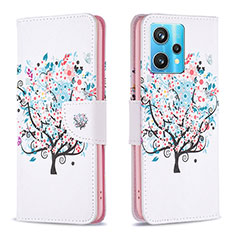 Coque Portefeuille Motif Fantaisie Livre Cuir Etui Clapet B01F pour Realme Narzo 50 Pro 5G Blanc