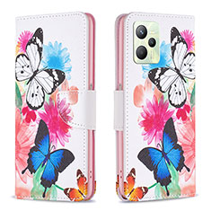 Coque Portefeuille Motif Fantaisie Livre Cuir Etui Clapet B01F pour Realme Narzo 50A Prime Colorful