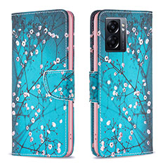 Coque Portefeuille Motif Fantaisie Livre Cuir Etui Clapet B01F pour Realme Q5i 5G Cyan