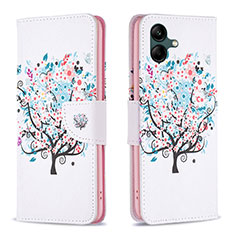 Coque Portefeuille Motif Fantaisie Livre Cuir Etui Clapet B01F pour Samsung Galaxy A04 4G Blanc