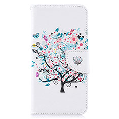 Coque Portefeuille Motif Fantaisie Livre Cuir Etui Clapet B01F pour Samsung Galaxy A10 Blanc