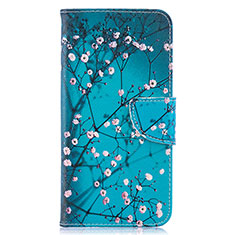 Coque Portefeuille Motif Fantaisie Livre Cuir Etui Clapet B01F pour Samsung Galaxy A10 Cyan