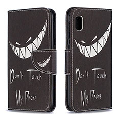 Coque Portefeuille Motif Fantaisie Livre Cuir Etui Clapet B01F pour Samsung Galaxy A10e Noir