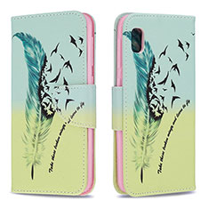 Coque Portefeuille Motif Fantaisie Livre Cuir Etui Clapet B01F pour Samsung Galaxy A10e Pastel Vert