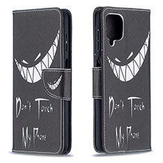 Coque Portefeuille Motif Fantaisie Livre Cuir Etui Clapet B01F pour Samsung Galaxy A12 5G Noir