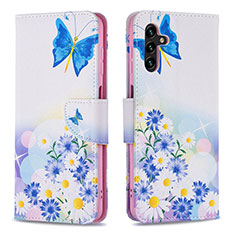 Coque Portefeuille Motif Fantaisie Livre Cuir Etui Clapet B01F pour Samsung Galaxy A13 5G Bleu