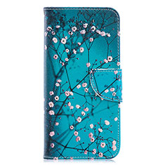 Coque Portefeuille Motif Fantaisie Livre Cuir Etui Clapet B01F pour Samsung Galaxy A20 Cyan